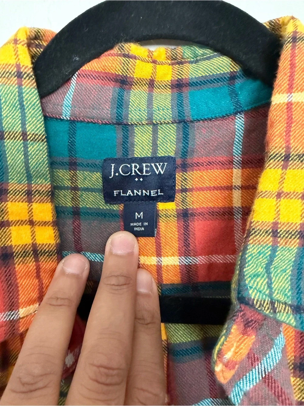 J. Crew Men’s Teal, Red & Yellow Plaid Button-Down Shirt